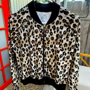Leopard print bomber jacket